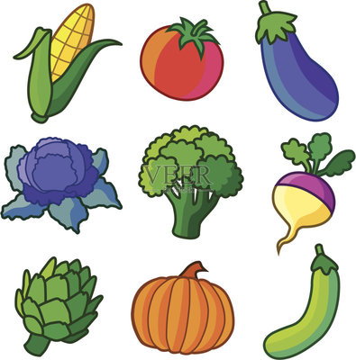 蔬菜,农场,卡通,西红柿,玉米